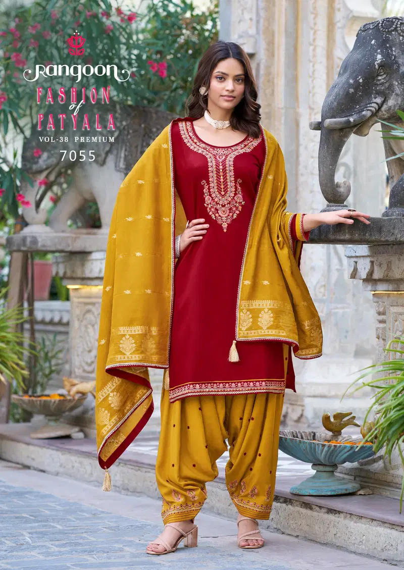 Fashion Of Patyala Vol 38 By Rangoon Jam Silk Readymade Patiyala Suits Online Wholesale